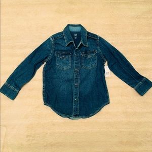 NWT Boys Gap Denim Button-up (snaps!) Shirt